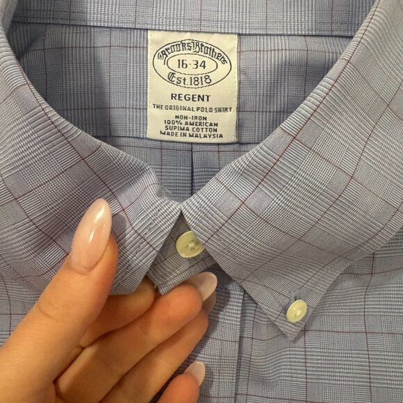 NWT Brooks Brothers Regent Non Iron 100% American Supima Cotton Shirt - 16 34 - Picture 3 of 3